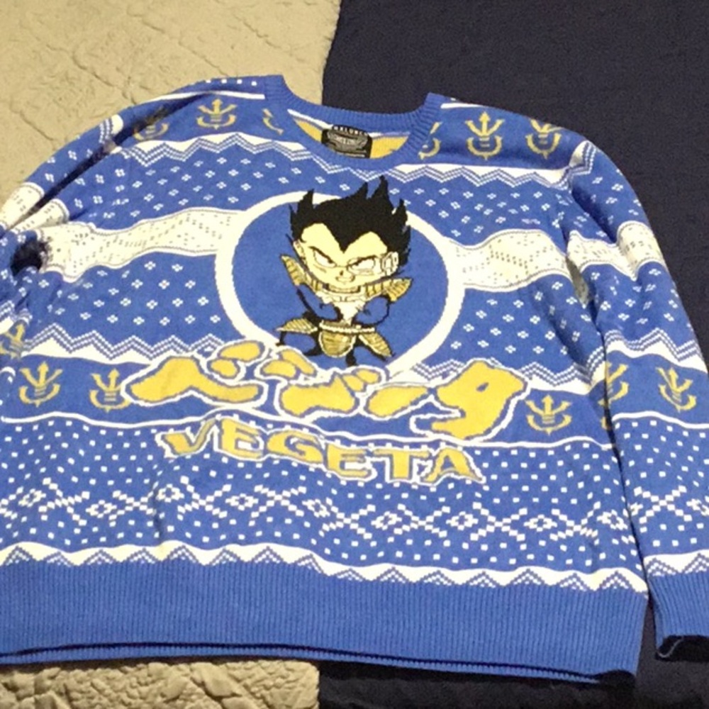 Box Lunch Dragon Ball Z Sz L Vegeta Fair Isle Sweater